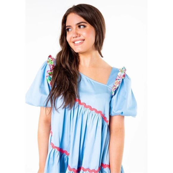 NWT Alden Adair Chandler Roller Skate Mini Ruffle Smocked Dress Women’s Medium - Picture 2 of 12